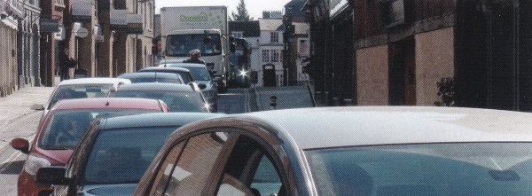 Jewry Street full of traffic